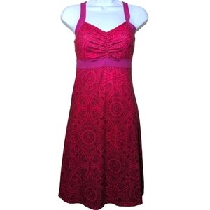 Prana Pink Maroon Mauve Purple Pattern Sporty Women's Small Dress Strap Short